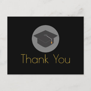 Postal Letras de oro para graduación negraGracias