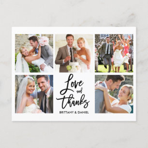 Postal Letras de Pincel Modernas Amor Gracias 5 Fotos Bod