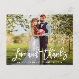 Postal Letras de pincel modernas para foto de boda de amo