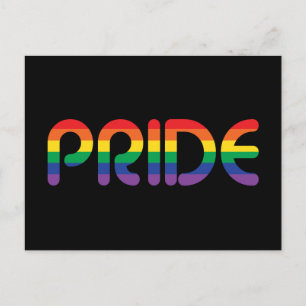 Postal Letras en globo del Orgullo Arcoiris