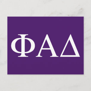 Postal Letras griegas de Phi Alpha Delta