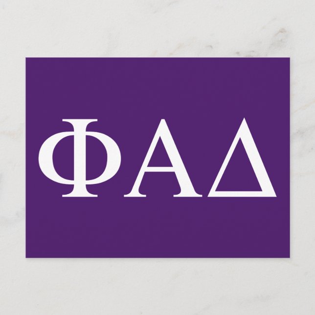 Postal Letras griegas de Phi Alpha Delta (Anverso)