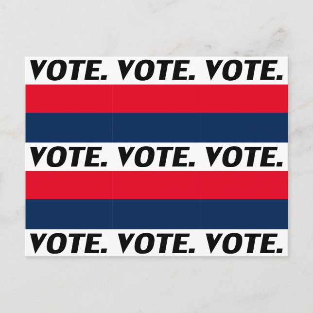 Postal Letras negras de "voto", azul rojo blanco (Anverso)