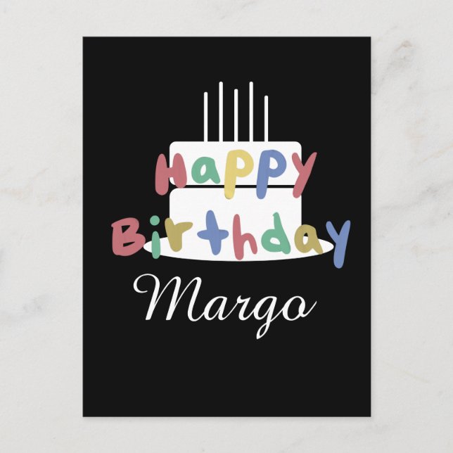 Postal Letras simples de Feliz Cumpleaños a mano (Anverso)