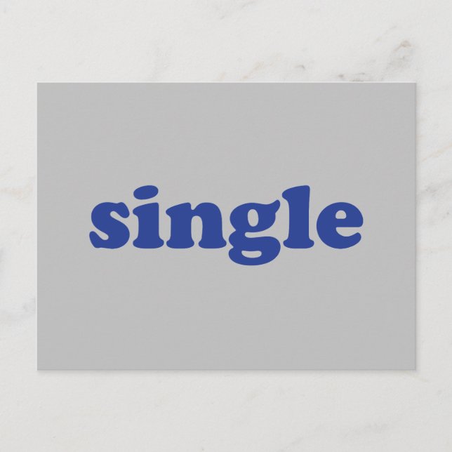Postal letras "single" azules grises (Anverso)