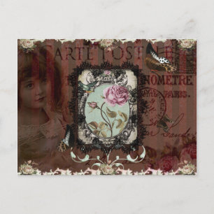 Postal Letras victorianas (en rojo)