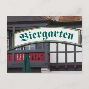 Postal Letrero de Biergarten, Alemania