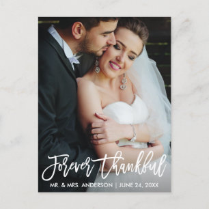 Postal Letrero de Bodas Agradecido por Siempre con Letra 