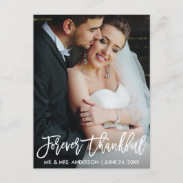 Postal Letrero de Bodas Agradecido por Siempre con Letra