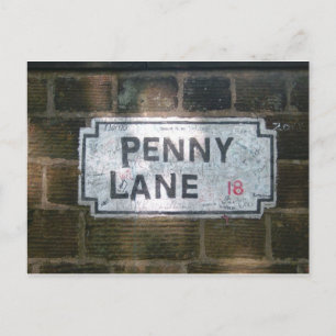 Postal Letrero de la calle Penny Lane