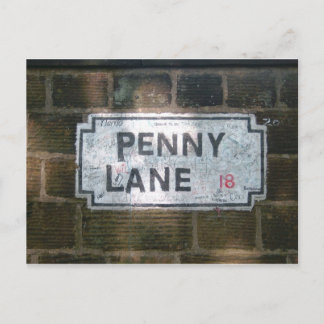Postal Letrero de la calle Penny Lane