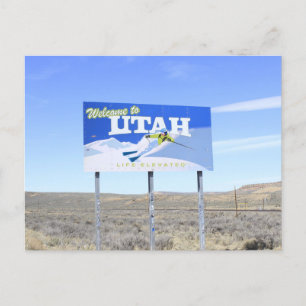 Postal Letrero de límite estatal de Utah