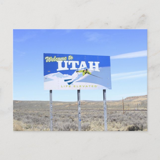 Postal Letrero de límite estatal de Utah (Anverso)