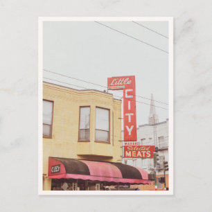Postal Letrero de Little City Meats en North Beach San Fr