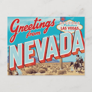 Postal Letrero de Nevada Las Vegas Vaquero