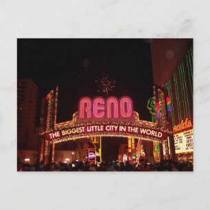 Postal Letrero de Reno La Ciudad Más Pequeña Más Grande d