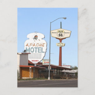 Postal Letrero del motel Apache, Tucumcari, Nuevo México