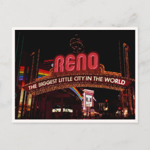 Postal Letrero Neon de Reno Nevada Biggest Little City Do