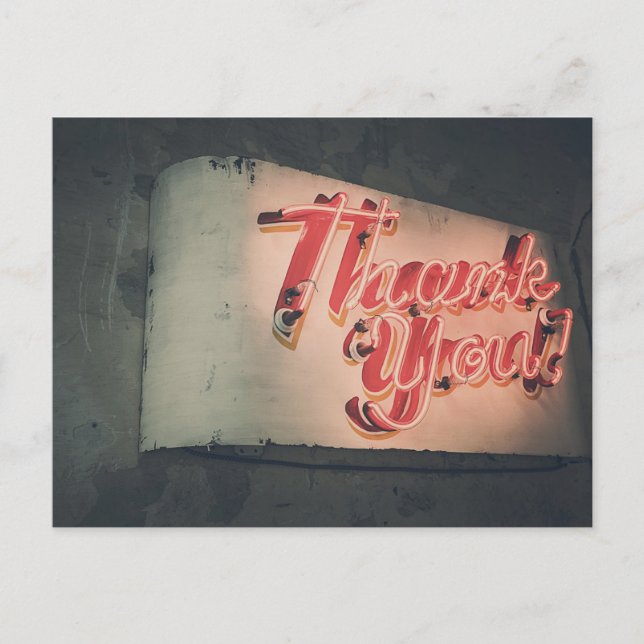 Postal Letrero Retro Neon Gracias (Anverso)