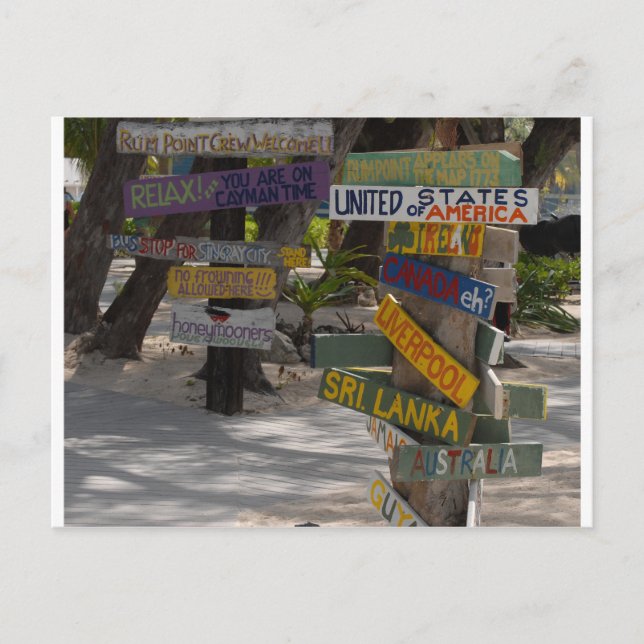 Postal Letrero Rum Point Grand Cayman (Anverso)