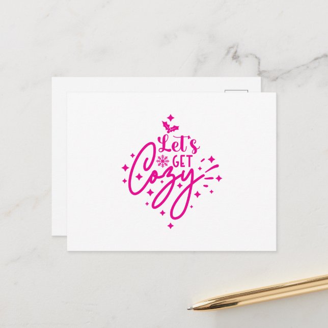 Postal Let's Get Cozy Christmas (Anverso/Reverso In Situ)