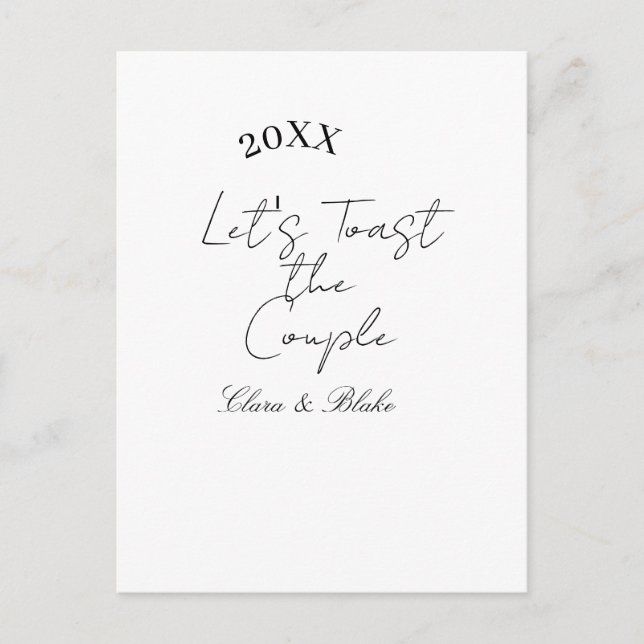 Postal Let's toast the couple engagement wedding party ye (Anverso)