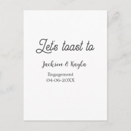 Postal Let's toast to engagement party name date elegant 