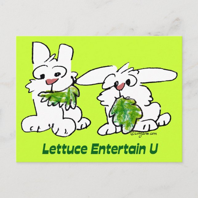 Postal Lettuce Entertain U Personalizado Rabbits (Anverso)