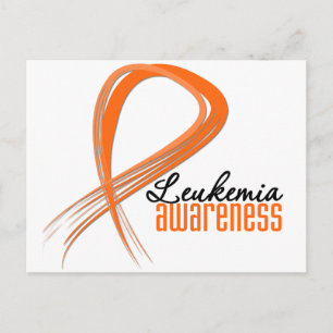 Postal Leucemia Awareness Grunge Ribbon