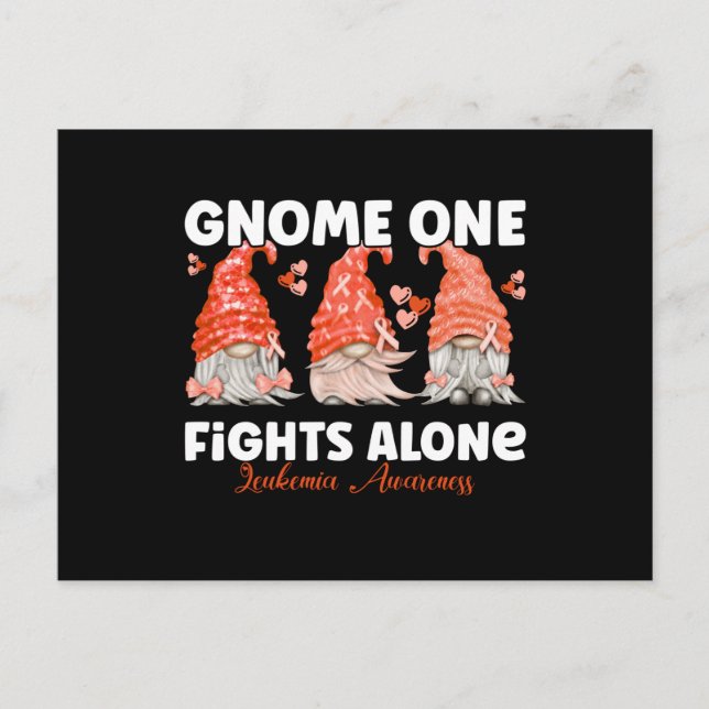 Postal Leukemia Cancer Orange Ribbon Gnome (Anverso)
