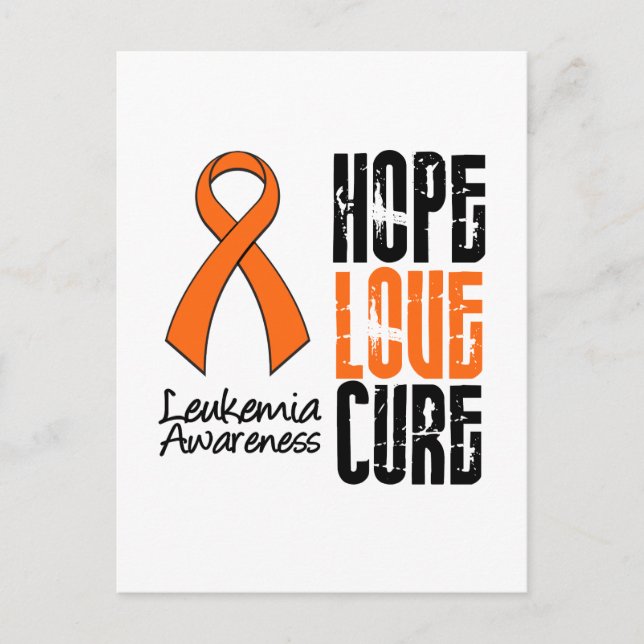Postal Leukemia Esperanza Amor Cure Ribbon (Anverso)