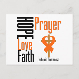 Postal Leukemia Esperanza Amor Fe Cruz de Oración