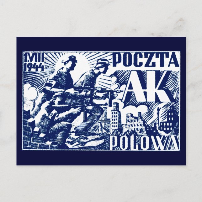 Postal Levantamiento en Varsovia en 1944 (Anverso)