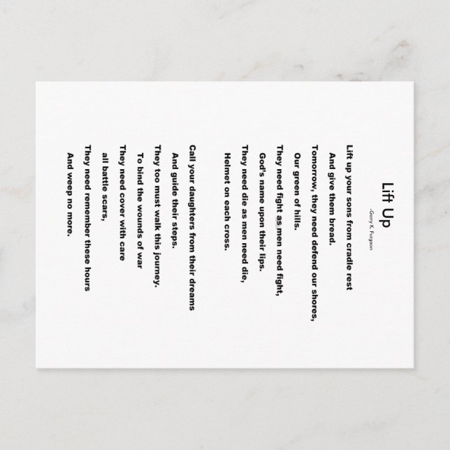 POSTAL LEVANTAR (Anverso)