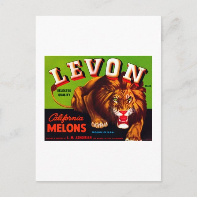 Postal Levon California Melons (Anverso)