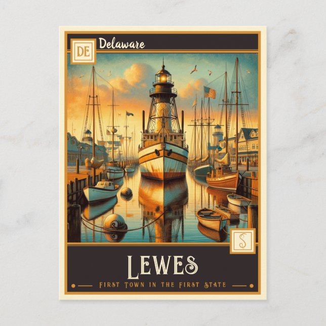 Postal Lewes, Delaware | Vintage (Anverso)