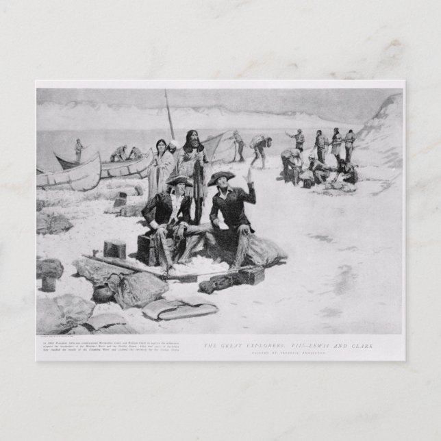 Postal Lewis y Clark en la boca del Columbia (Anverso)