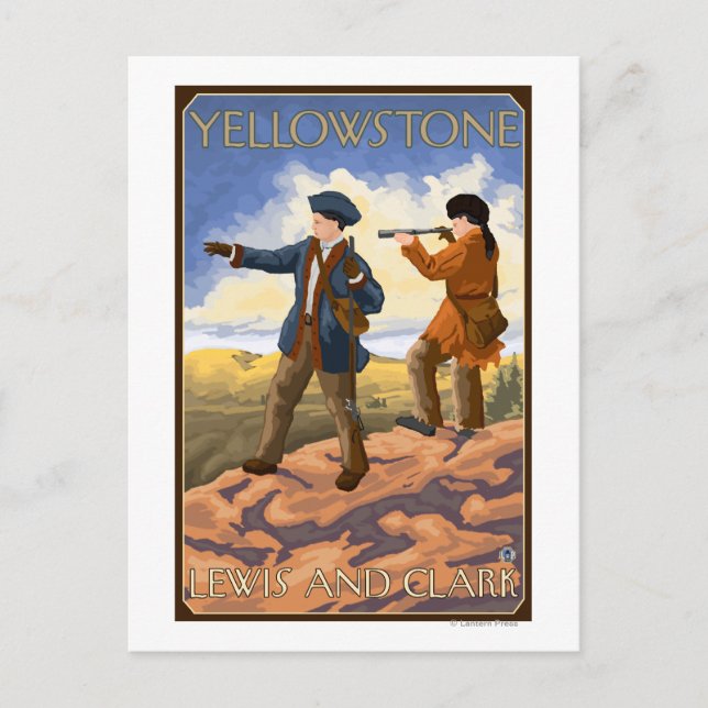 Postal Lewis y Clark - Parque nacional Yellowstone (Anverso)