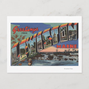 Postal Lewiston, Maine (Escena del río)