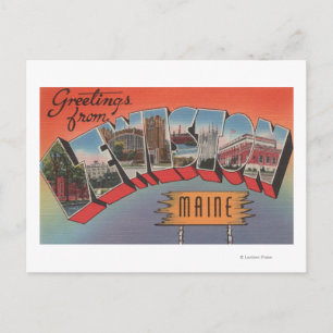 Postal Lewiston, Maine - Escenas de letras grandes