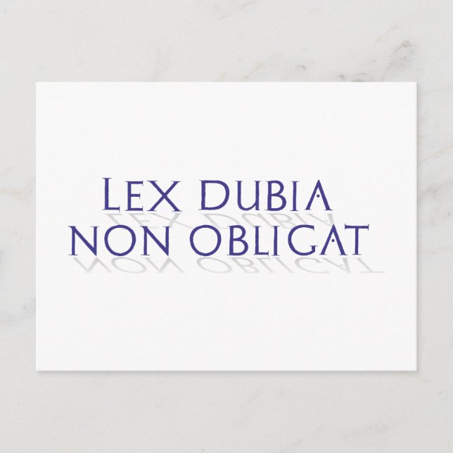Postal lex dubia non obligat (Anverso)