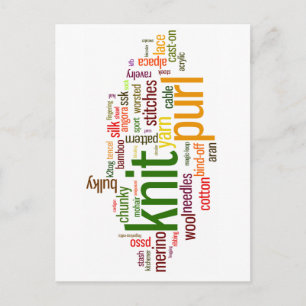 Postal Léxico de punto - ¡palabras para tejedores! ¡Vamos