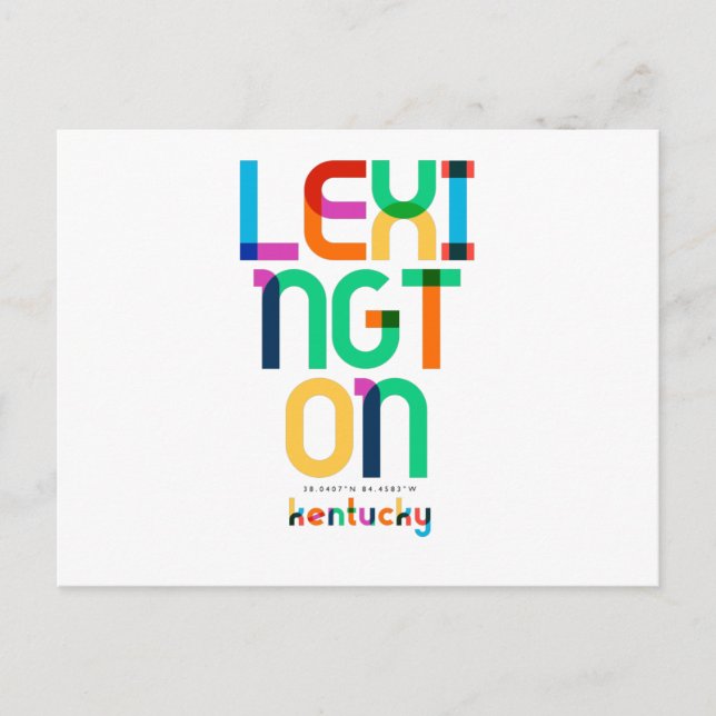 Postal Lexington Kentucky Mid Century, Pop Art, (Anverso)