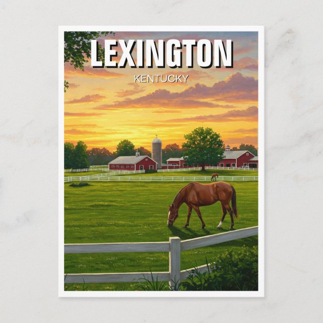 Postal Lexington Kentucky Postcard Horse Farm (Anverso)