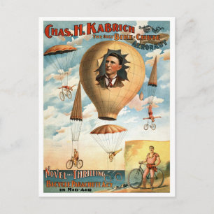 Postal Ley de Paracaídas de Bicicleta, 1896