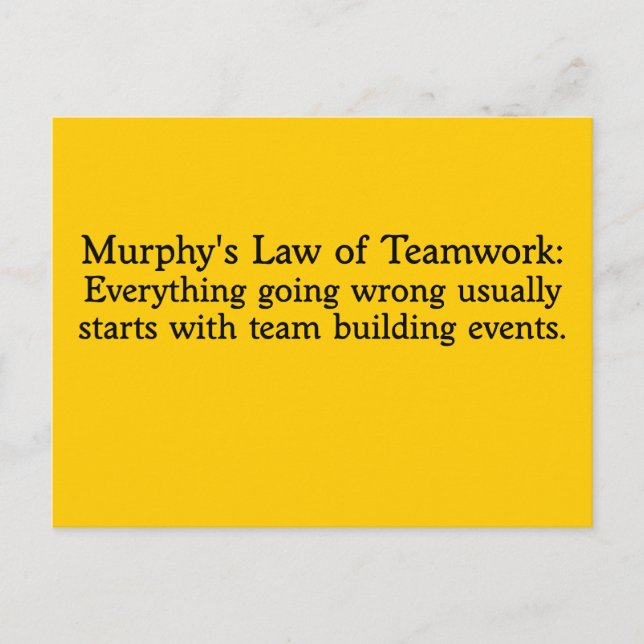 Postal Ley de trabajo en equipo de Murphy (Anverso)