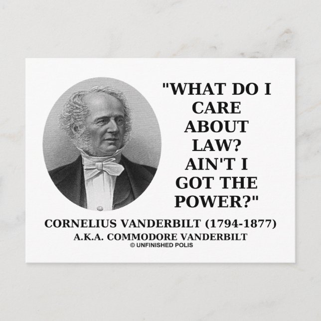 Postal Ley no tengo el poder (Cornelius Vanderbilt) (Anverso)