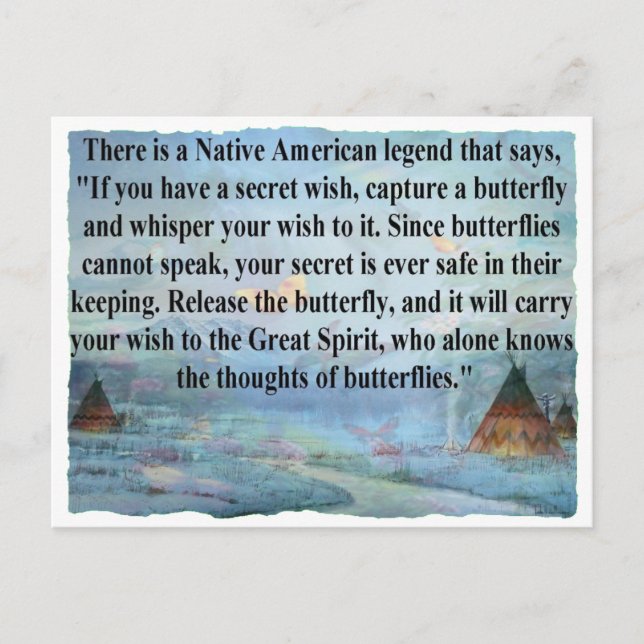 Postal Leyenda de mariposa (Anverso)
