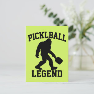 Postal Leyenda Divertida de Pickleball de Bigfoot