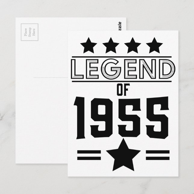 Postal leyenda vintage de 1955 (Anverso / Reverso)